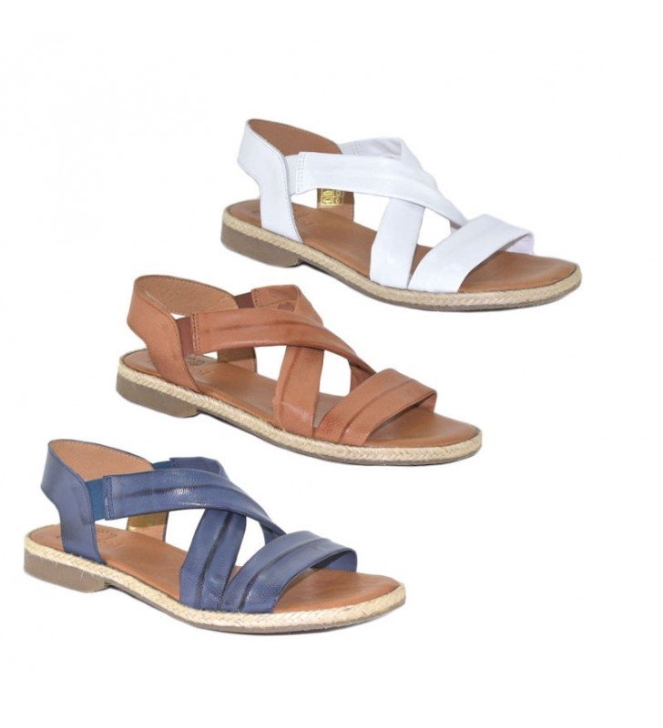 Sandalias planas romanas online mujer